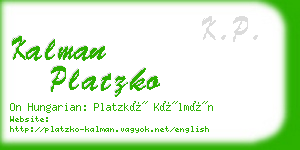 kalman platzko business card